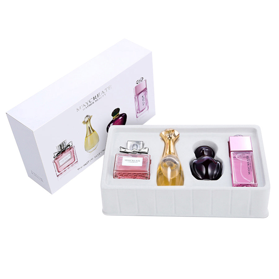MayCreate 4Pcs Perfumed Women Female Parfums Atomizer Spay Bottle Glass Fashion Lady Flower Original Perfumed Brand Fragrances