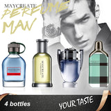 MayCreate 4pcs Perfumed men Long-lasting male Parfum Atomizer Bottle Glass Fashion Fragrances masculino importador spray erkek