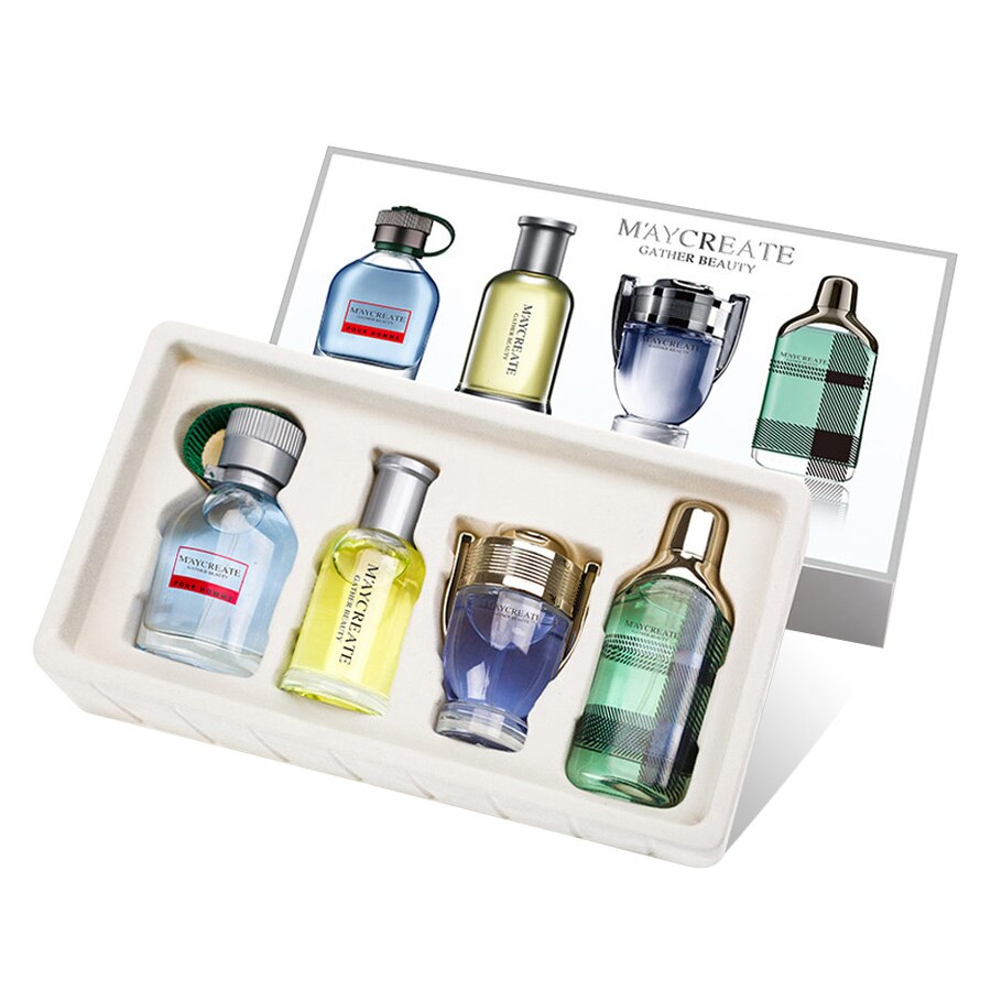 MayCreate 4pcs Perfumed men Long-lasting male Parfum Atomizer Bottle Glass Fashion Fragrances masculino importador spray erkek