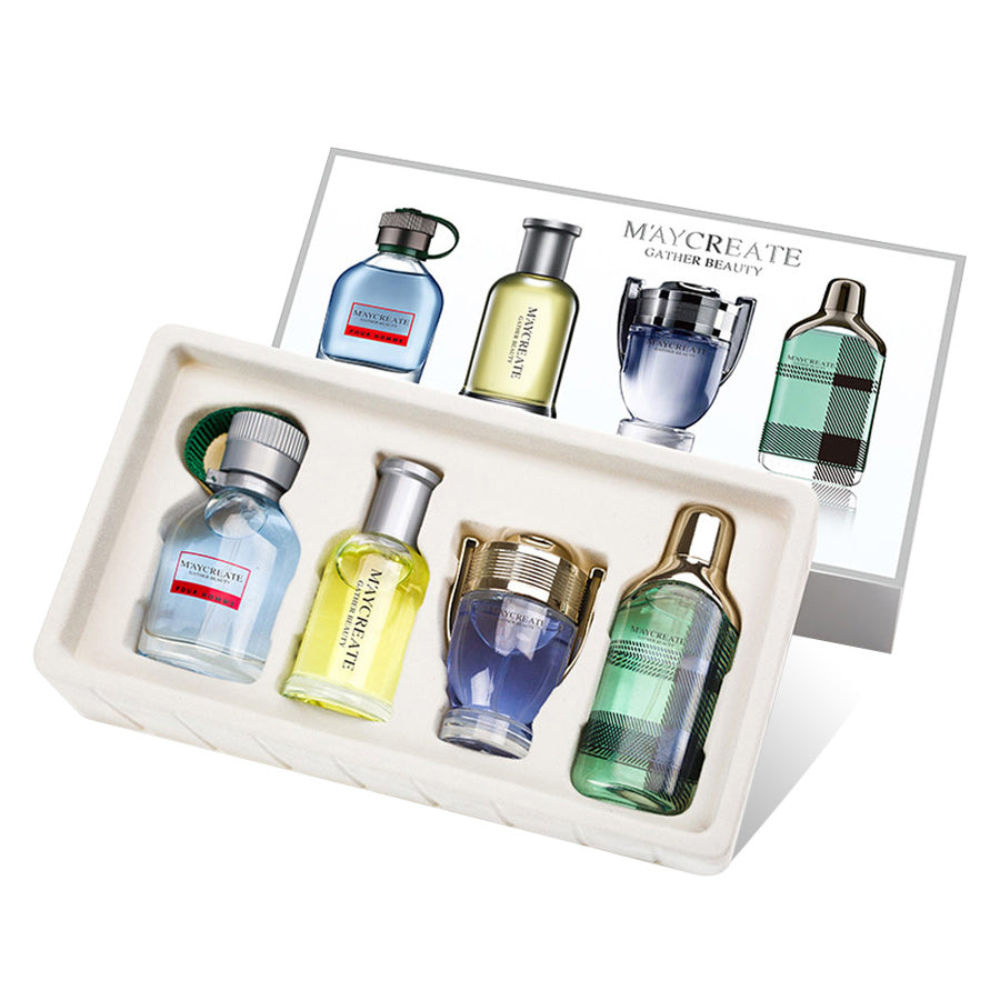 MayCreate 4pcs Perfumed men Long-lasting male Parfum Atomizer Bottle Glass Fashion Fragrances masculino importador spray erkek