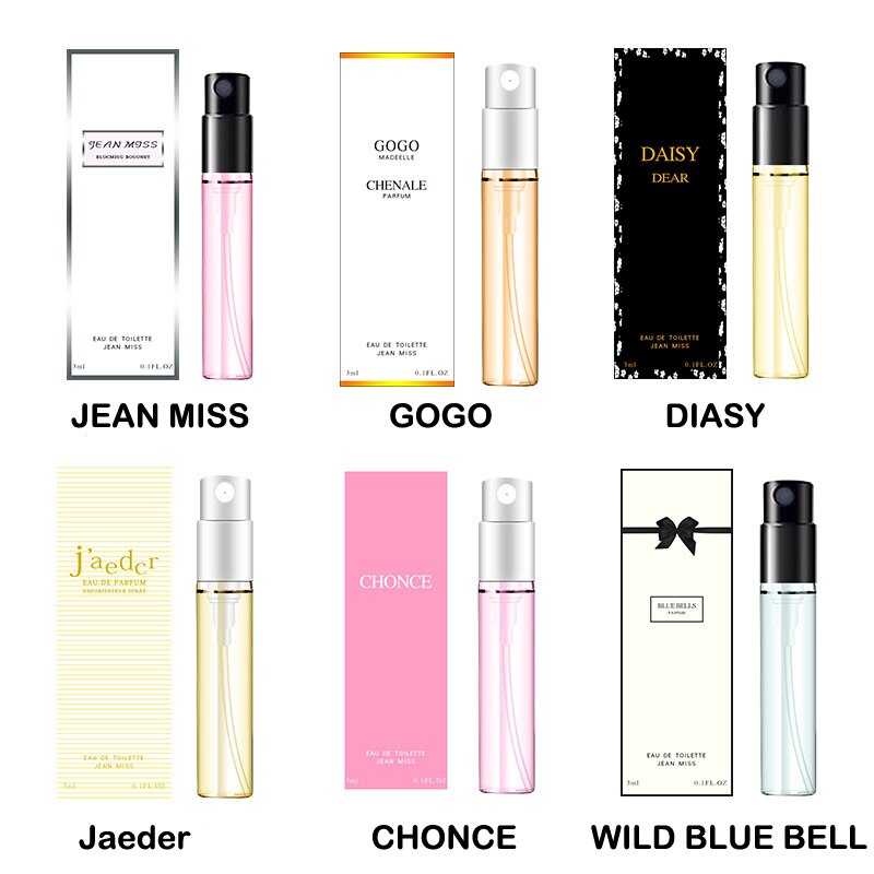 3ml Multi-kinds Women Atomizer Parfume Beautiful Package Female Parfum Fashion Lady Flower Fruit Fragrance Perfumes Long Lasting
