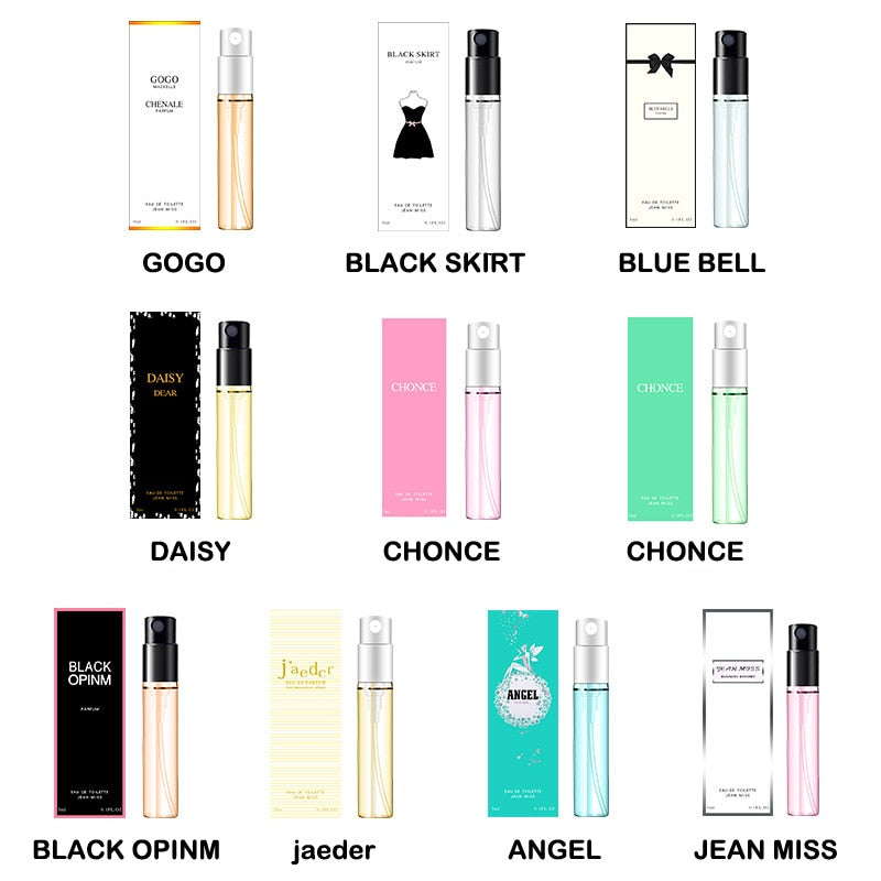 3ml Multi-kinds Women Atomizer Parfume Beautiful Package Female Parfum Fashion Lady Flower Fruit Fragrance Perfumes Long Lasting